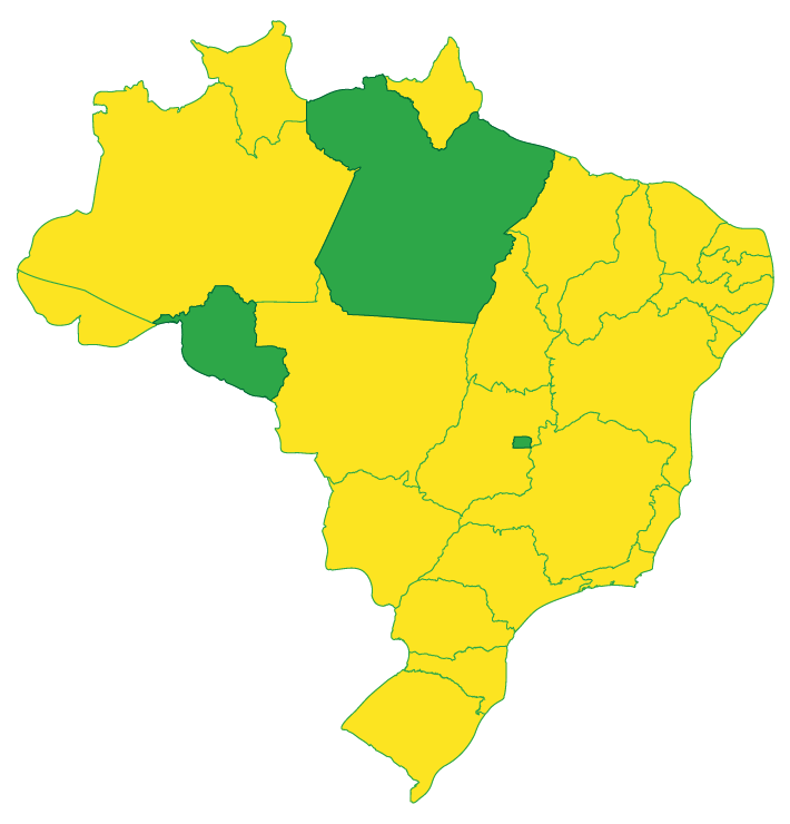 Mostra locais no mapa do brasil